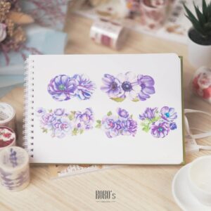 【台湾マステ】紫花 | 和紙 マスキングテープ 1 ループ